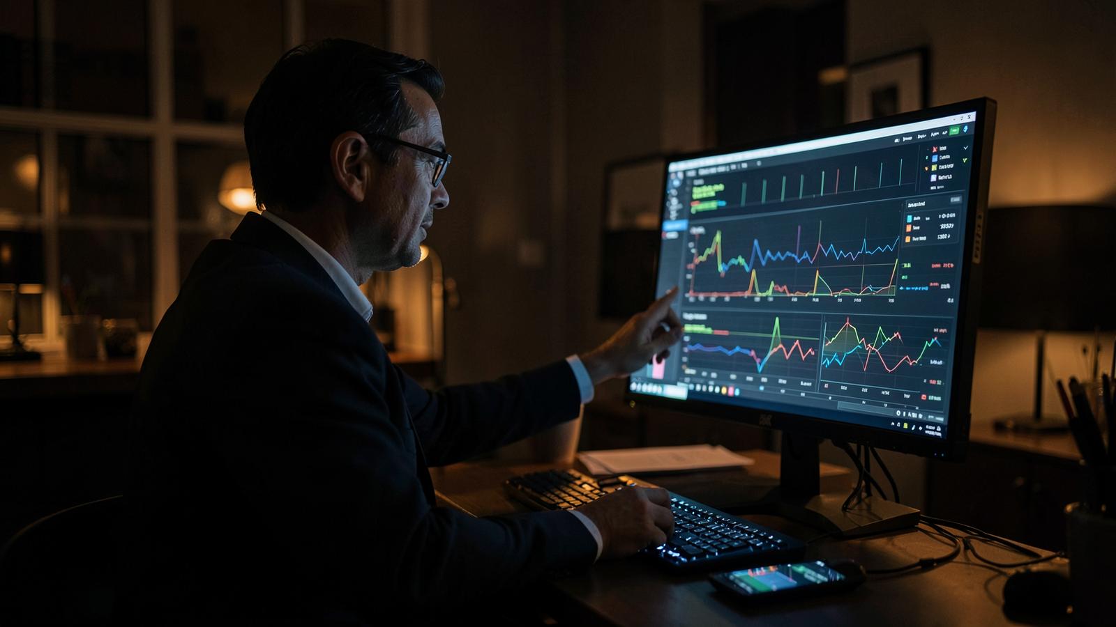 Analyst reviewing a data dashboard