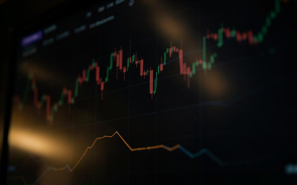 Financial market charts on a screen