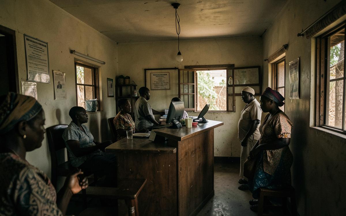 Interior of a rural bank branch