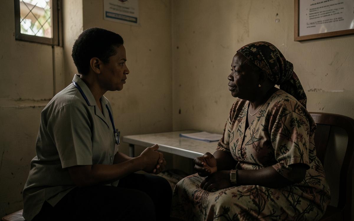 Counsellor speaking with a patient