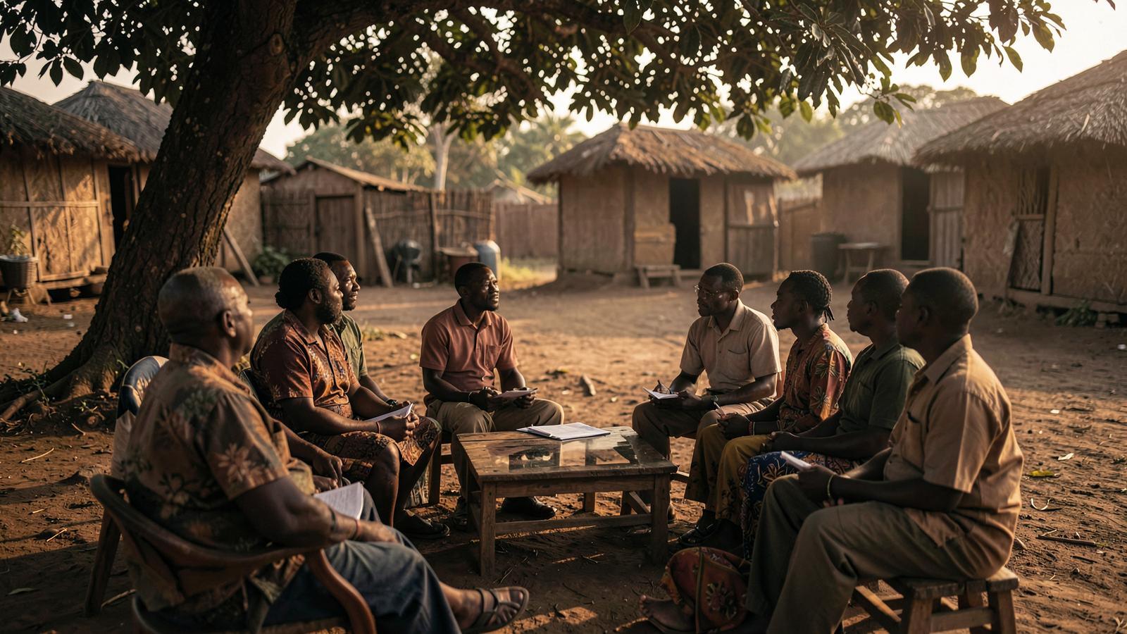 Focus group discussion in a Ghanaian village